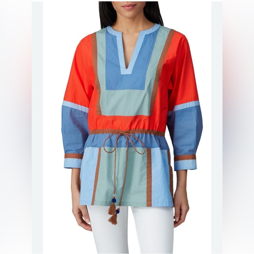 Tory Burch Colorblock Poplin Tunic 10